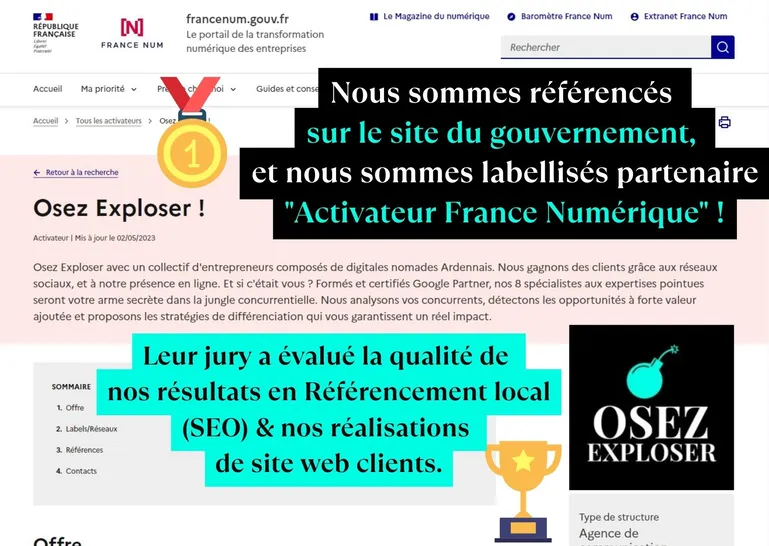 Osez_exploser_référencement_local_seo_activateur_france_num_grand_est_label_partennaire_gouvernement_charleville_ardennes